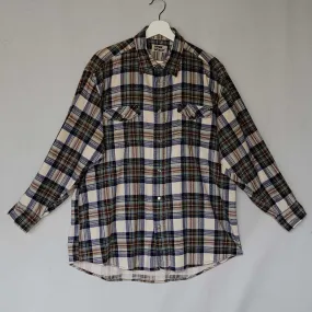 Work World Snap Button Blue & Brown Flannel